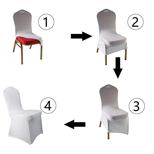 White Stretch Spandex Chair Covers for Weddings