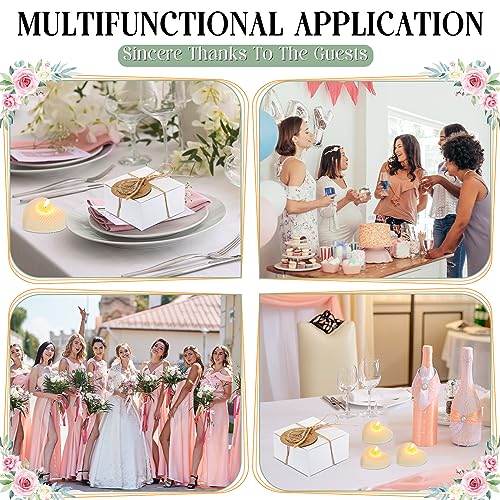 30 Wedding Favor Candle Sets with Heart Shapes