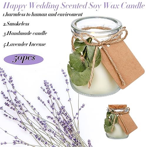 50 Sets Wedding Candle Favors with Green Leaves