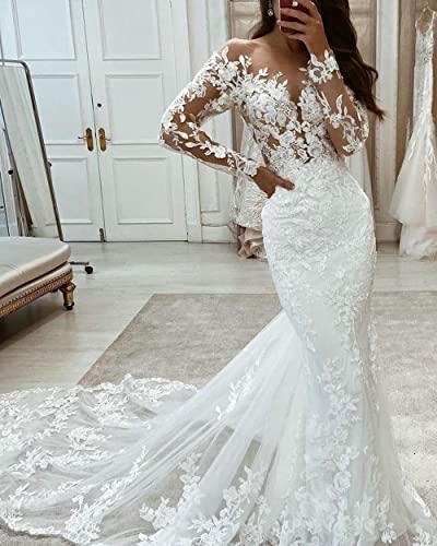 Stunning Mermaid Lace Wedding Dress for Brides