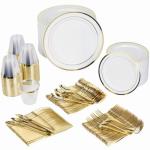 Elegant 600-Piece Disposable Dinnerware Set for Weddings