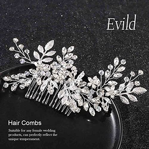 Rhinestone Leaf Hair Comb for Bridesmaids and Brides