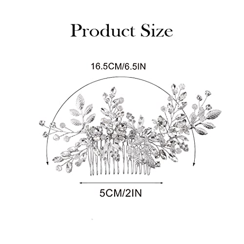 Rhinestone Leaf Hair Comb for Bridesmaids and Brides