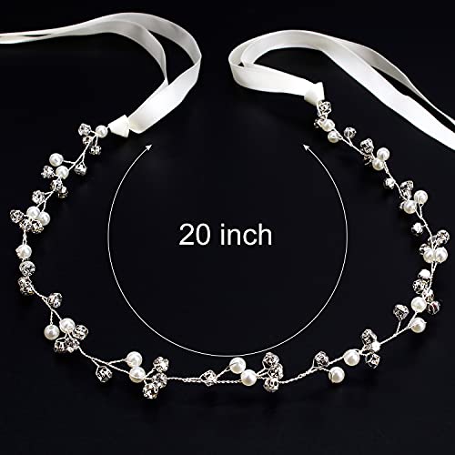 Silver Rhinestone Bridal Headband with Crystal Accents