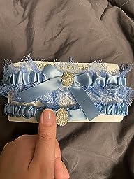 Vintage Blue Wedding Garters Set for Brides