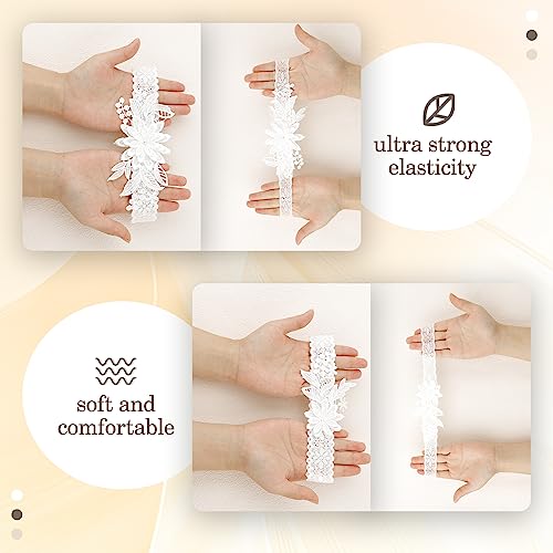 Elegant White Bridal Garters Set – 2 Pieces