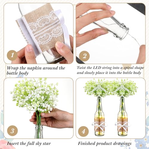 12 Sets of LED Baby's Breath Flower Centerpieces