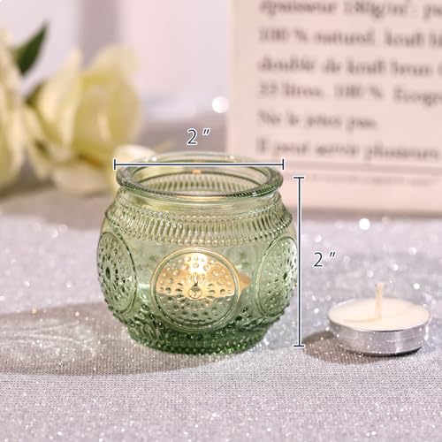 36 Pcs Vintage Green Candle Holders for Weddings