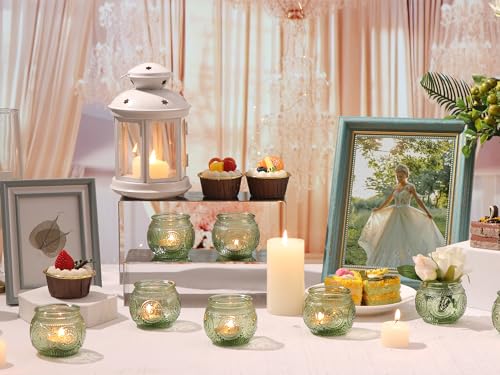 36 Pcs Vintage Green Candle Holders for Weddings