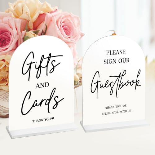 White Acrylic Wedding Signs Set - 2 Pieces