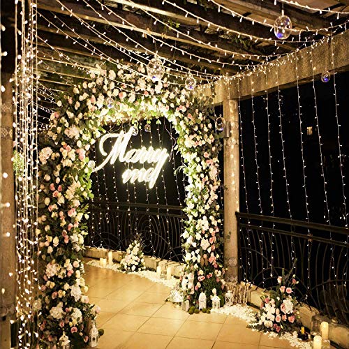 Geanmoki LED Curtain String Lights for Weddings
