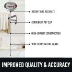 Candy Thermometer with Pot Clip for Frying