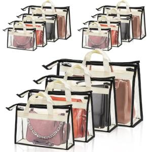 Peohud 12 Pack Clear Handbag Storage Bags