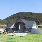 10-Person Family Camping Tent with Double Rooms