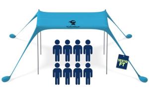 SUN NINJA Pop-Up Beach Tent with UPF50+ Protection