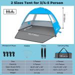 Venustas Portable Beach Tent with UPF 50+ Protection