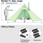 Lightweight 4-Person Tipi Tent with Stove Jack