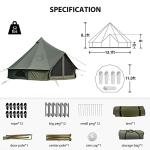 WaldZimmer 13.1ft Canvas Bell Tent for 4-5