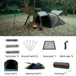 Hot Tent with Stove Jack Camping Winter 4 Season Tent 1-2 Person Backpacking for Camping Hiking Hunting Fishing Waterproof Windproof Lightweight 153 x 67 x 43 (inches)