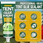 Tent Repair Glue Seam Sealer, Waterproof & Flexible Sealant Adhesive for Tent, Sleeping Pads, Awning & Groundsheet Repair and Outdoor Fabric, Works on Nylon, Canvas and Vinyl - 60ml / 2.12oz