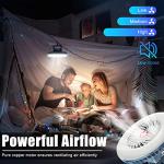 Portable Camping Fan with LED Lantern XTAUTO USB Rechargeable Waterproof Tent Fan with Hanging Hook Magnet Survival Kits for Indoor Outdoor Hiking Car Office Desk Outdoor Emergency Power Outage 2-pack