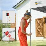 CROWN SHADES 10x10 Pop Up Canopy with 1 Side Wall - Beach Tent with One Push Setup - Outdoor Sun Shade for Events, Parties, Camping - Gazebo with STO-N-Go Cover Bag (White)