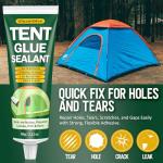 Tent Repair Glue Seam Sealer, Waterproof & Flexible Sealant Adhesive for Tent, Sleeping Pads, Awning & Groundsheet Repair and Outdoor Fabric, Works on Nylon, Canvas and Vinyl - 60ml / 2.12oz
