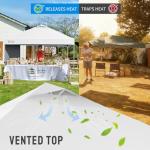 CROWN SHADES 10x10 Pop Up Canopy with 1 Side Wall - Beach Tent with One Push Setup - Outdoor Sun Shade for Events, Parties, Camping - Gazebo with STO-N-Go Cover Bag (White)