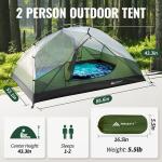 Forceatt 2-Person Waterproof Camping Tent, Lightweight & Quick Setup
