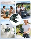 Camping Fan with Remote Control - 12000mAh Rechargeable Battery Powered Fan, Camping Fans for Tents with LED light & Hanging Hook, Rechargeable Battery Operated Ceiling Fans for Tent RV Bed, Green