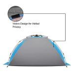 Oileus X-Large 4 Person Beach Tent Sun Shelter - Portable Sun Shade Instant Tent for Beach with Carrying Bag, Stakes, 6 Sand Pockets, Anti UV for Fishing Hiking Camping, Waterproof Windproof, Blue