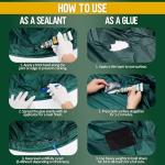 Tent Repair Glue Seam Sealer, Waterproof & Flexible Sealant Adhesive for Tent, Sleeping Pads, Awning & Groundsheet Repair and Outdoor Fabric, Works on Nylon, Canvas and Vinyl - 60ml / 2.12oz