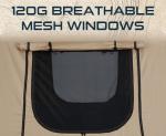 Roof Top Tent | Tan Base | Sleeps 3 Adults | Polyester Cotton Canvas - Includes Windows and Rain Fly
