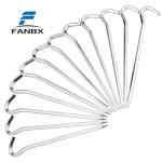 Tent Pegs - 12Pcs Aluminium Tent Stakes Pegs with Hook - 7" Hexagon Rod Stakes Nail Spike Garden Stakes Camping Pegs for Pitching Camping Tent, Canopies (Silver)