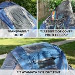Transparent Tent Tarp Replacement for Ayamaya 4 Person Pop up Tent,Clear Part of Camping Rain Tarp Over Tent 3.7 * 3.4ft,Wide Field of View in Rainy Days/Moonlit Night/Stargazing/Beach/Camping