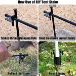 8 Pack Tent Stakes Heavy Duty Metal Tent Pegs for Camping Steel Tent Stakes 8 inch Unbreakable and Inflexible