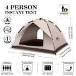 Happy Travel Instant Pop-Up Camping Tent for 1-4 People