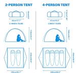 BISINNA Lightweight 2/4 Person Waterproof Camping Tent