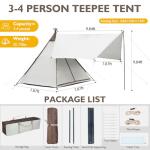 Thinlute Waterproof 3-4 Person Family Camping Tent