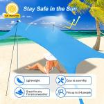 UPF 50+ Beach Canopy Tent with Sandbags and Poles