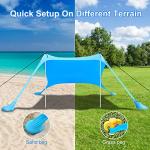 UPF 50+ Beach Canopy Tent with Sandbags and Poles