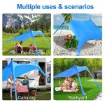 UPF 50+ Beach Canopy Tent with Sandbags and Poles