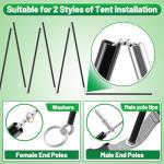 Lightweight Aluminum Tent Pole Replacement Kit, 14.5FT