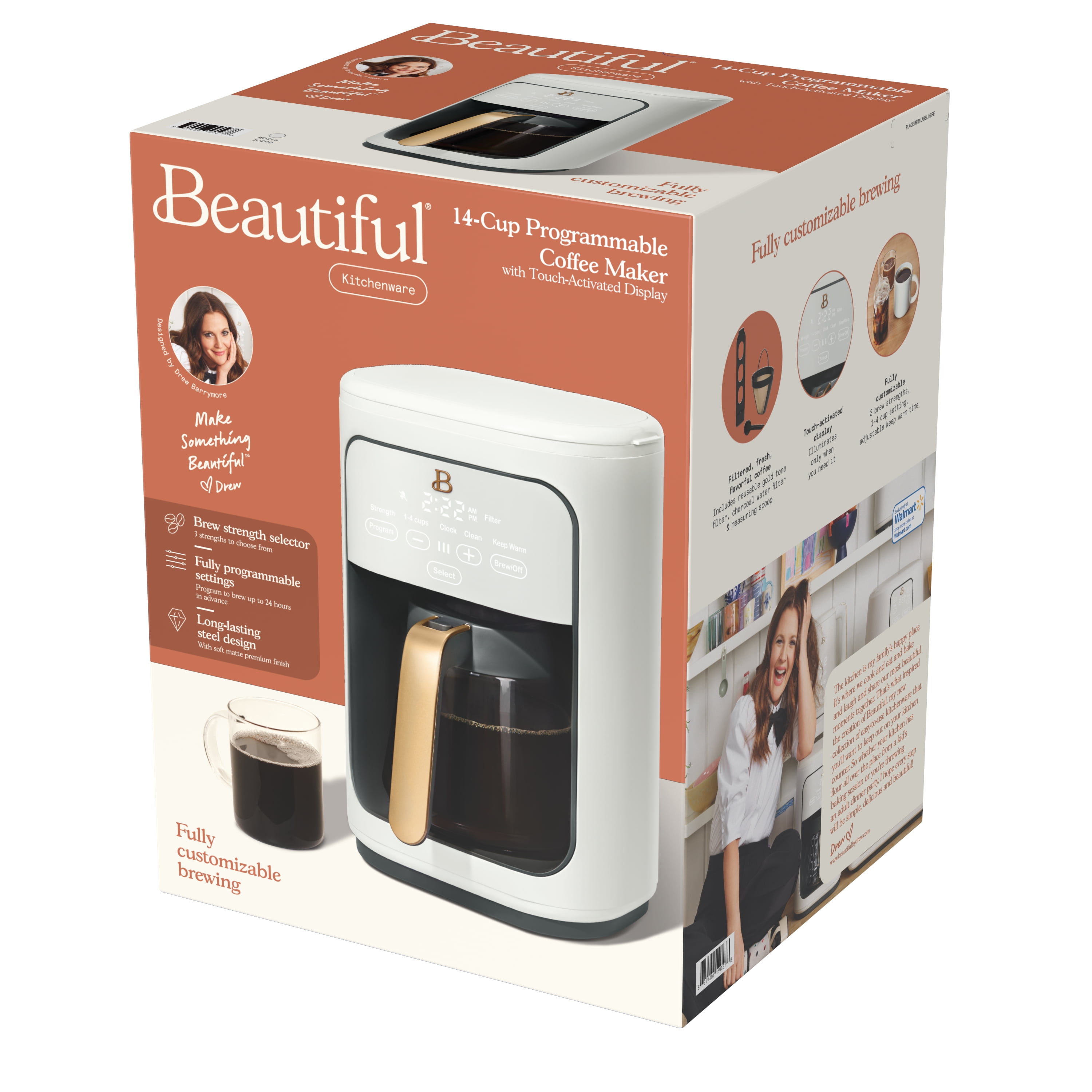 Drew Barrymore White Icing 14-Cup Coffee Maker