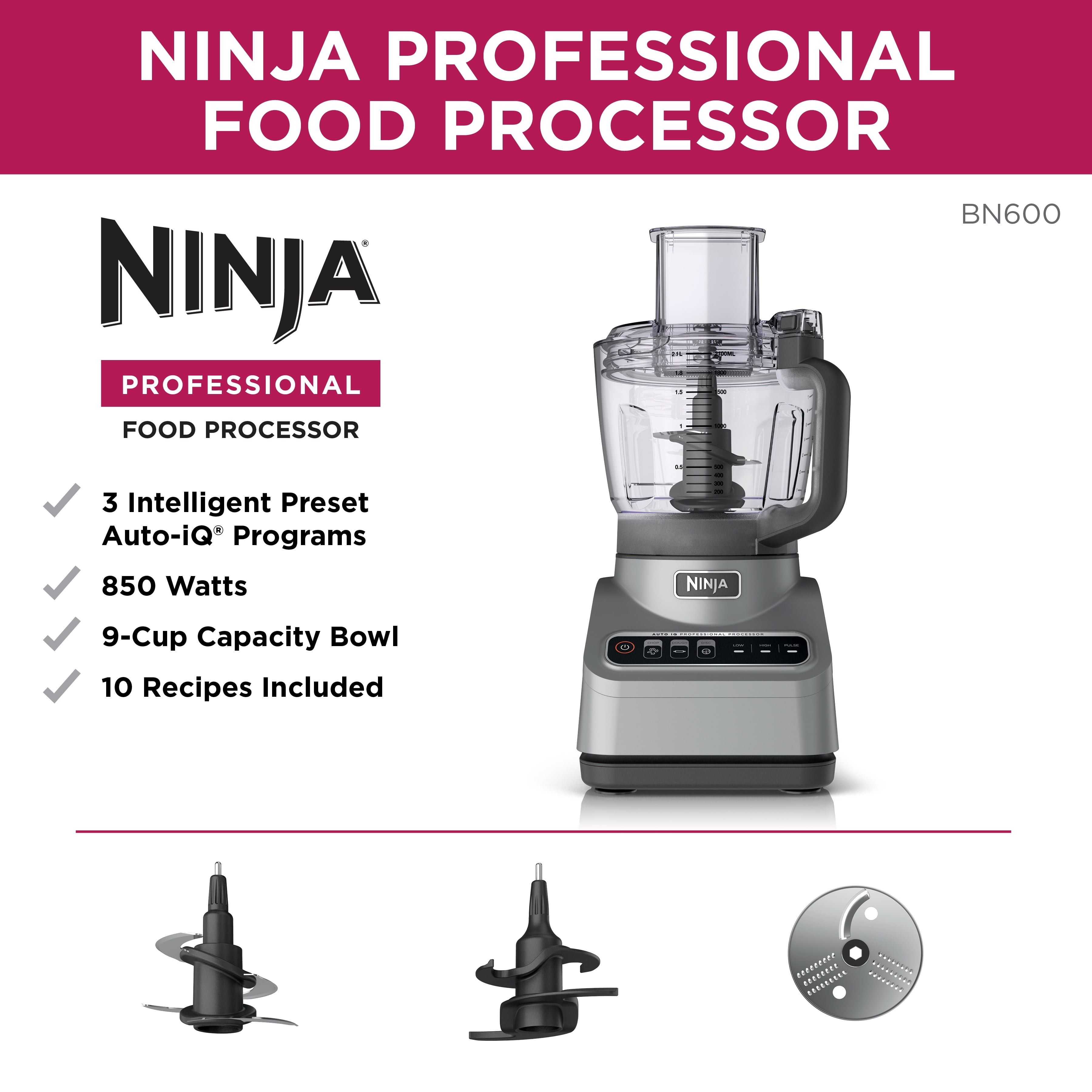 Ninja 9-Cup Food Processor with Auto-iQ 850 Watts