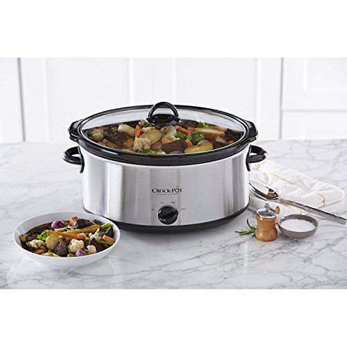 7-Quart Oval Manual Slow Cooker in Stainless Steel
