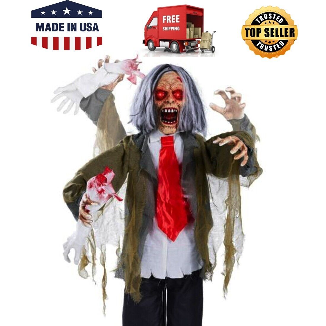 Rotten Ronnie Animatronic Zombie Halloween Prop