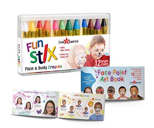 Face Paint Crayon Kit - 12 Halloween Colors
