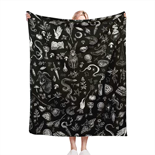 Gothic Halloween Fleece Blanket for Year-Round Comfort