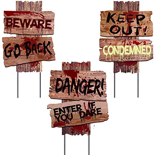 Set of 3 Outdoor Halloween Decorations and Signs